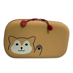 LIHIT LAB Shiba Dog Spirit Animal Soft Silicone Pouch Zip Pencil Travel Makeup